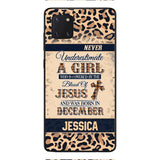 Personalized Never Underestimate A Girl Who Is Covered By The Blood Of Jesus And Was Born In December Phone Case OCT-DT11