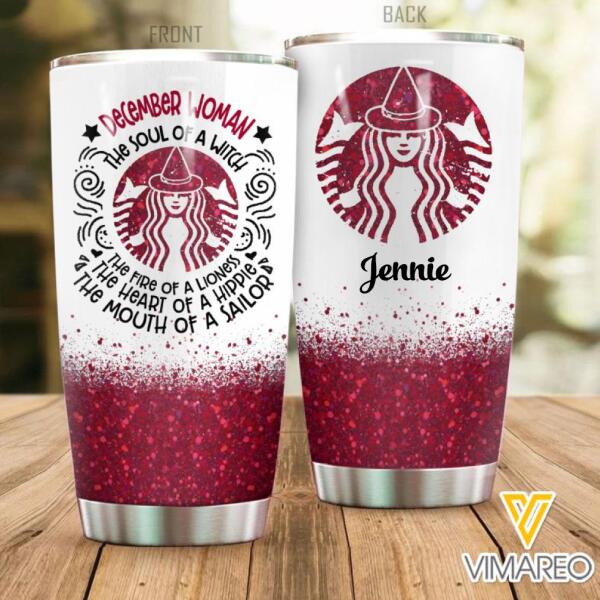 Personalized December Woman Tumbler OCT-MA14