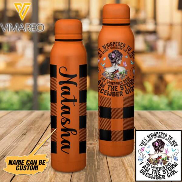 Personalized December Girl Insulated Water Bottle OCT-DT28