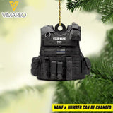 PERSONALIZED U.S Thin Blue Line HANGING ORNAMENT CHRISTMAS NOV-MQ10