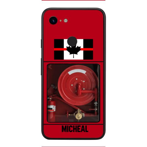 PERSONALIZED CANADIAN FIREFIGHTER PHONECASE QTDT1011