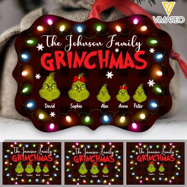 PERSONALIZED GRINCHMAS WITH KIDS ALUMKEYCHAIN QTMA1011