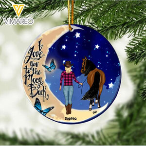 PERSONALIZED GIRL LOVE HORSE HANGING ORNAMENT CHRISTMAS NOV-HQ18