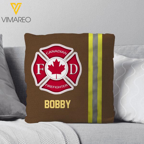 PERSONALIZED CANADIAN FIREFIGHTER PILLOW PRINTED DEC-MQ04