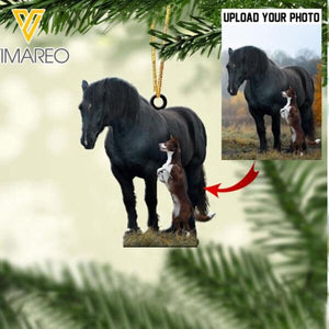 PERSONALIZED DOG & HORSE HANGING ORNAMENT CHRISTMAS DEC-MQ07