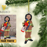 PERSONALIZED FIREFIGHTER KID HANGING ORNAMENT CHRISTMAS DEC-HC08