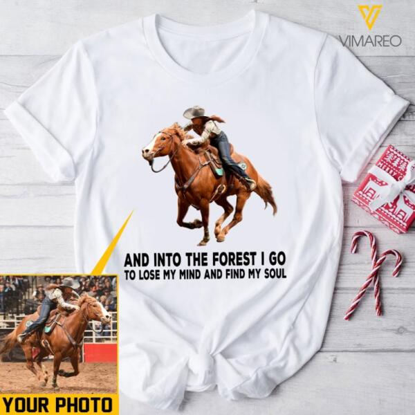 PERSONALIZED INTO THE FOREST HORSE RIDING WHITE TSHIRT / HOODIE QTVQ0912