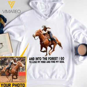 PERSONALIZED INTO THE FOREST HORSE RIDING WHITE TSHIRT / HOODIE QTVQ0912