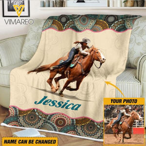 Personalized Horse Riding Quilt Printed  QTDT0912