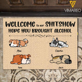 Personalized Welcome To Our Shitshow Dog Doormat Printed DEC-HC09