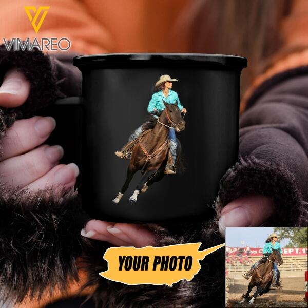 PERSONALIZED HORSE PHOTO STEEL MUG 12OZ 3D PRINTED DEC-HC09