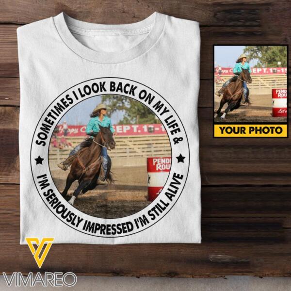 PERSONALIZED LOOK BACK ON MY LIFE HORSE RIDING WHITE TSHIRT / HOODIE QTHC1412