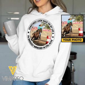 PERSONALIZED LOOK BACK ON MY LIFE HORSE RIDING WHITE TSHIRT / HOODIE QTHC1412