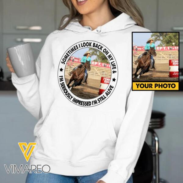 PERSONALIZED LOOK BACK ON MY LIFE HORSE RIDING WHITE TSHIRT / HOODIE QTHC1412