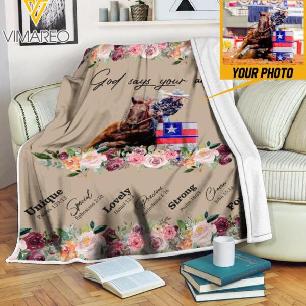 PERSONALIZED HORSE GOD SAYS YOU ARE QUILT BLANKET PRINTED QTDT1512