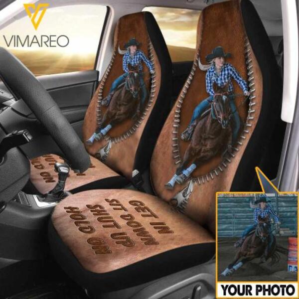 PERSONALIZED HORSE RIDING PRINTED 3D SEAT COVER QTTQ1512