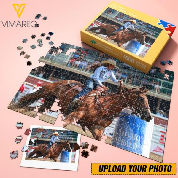 Personalized Horse Riding Rectangle Jigsaw Puzzle QTDT1612