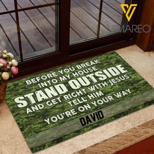 Personalized Canadian Soldier Camo Doormat Printed DEC-HQ17