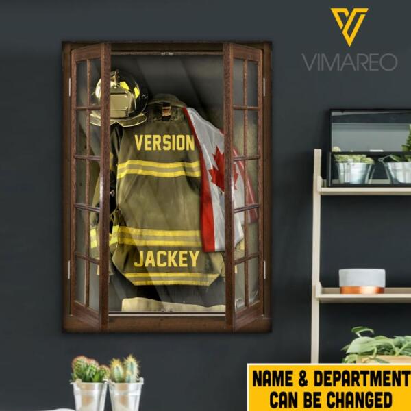 Personalized Canadian Firefighter Canvas Printed DEC-HQ18