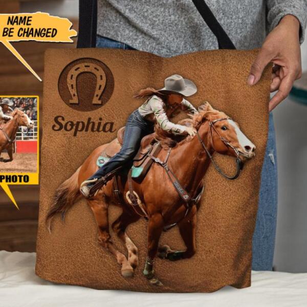 PERSONALIZED HORSE RIDING TOTE BAG TNTQ