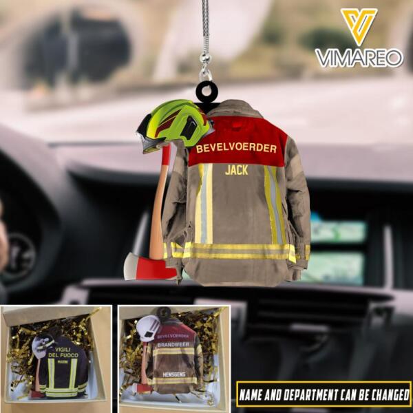 PERSONALIZED NETHERLAND FIREFIGHTER CAR HANGING ORNAMENT DEC-MQ22