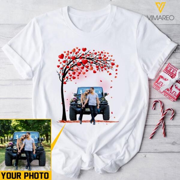 PERSONALIZED JEEP COUPLE VALENTINE GIFT WHITE TSHIRT / HOODIE QTVQ2712