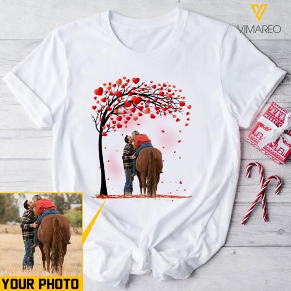 PERSONALIZED HORSE COUPLE VALENTINE GIFT WHITE TSHIRT / HOODIE QTVQ2712