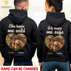 PERSONALIZED HORSE COUPLE HOODIE DEC-HQ27