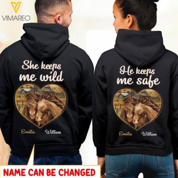 PERSONALIZED HORSE COUPLE HOODIE DEC-HQ27