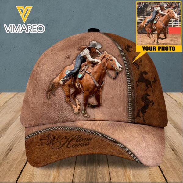 PERSONALIZED HORSE RIDING PHOTO UPLOAD CAP TNTN2912