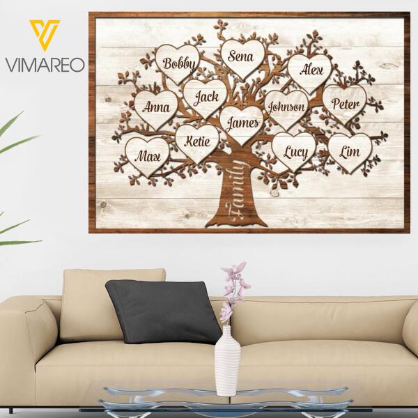 Personalized Family Tree Canvas Printed TNDT0501