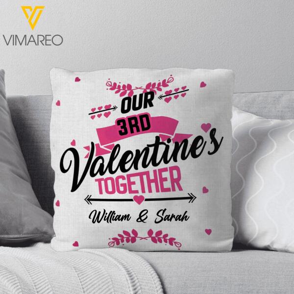 PERSONALIZED VALENTINES TOGETHER PILLOW PRINTED 22JAN-MQ06