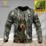PERSONALIZED DOBERMAN HOODIE 3D PRINTED QTDT1301