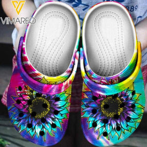 PERSONALIZED SUNFLOWER TIE DYE CLOG SLIPPERS SHOES TNDT1801