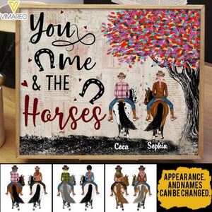 PERSONALIZED YOU ME AND THE HORSES RIDING COUPLE CANVAS TNTQ2101