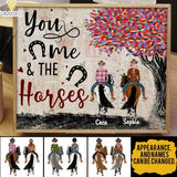 PERSONALIZED YOU ME AND THE HORSES RIDING COUPLE CANVAS TNTQ2101