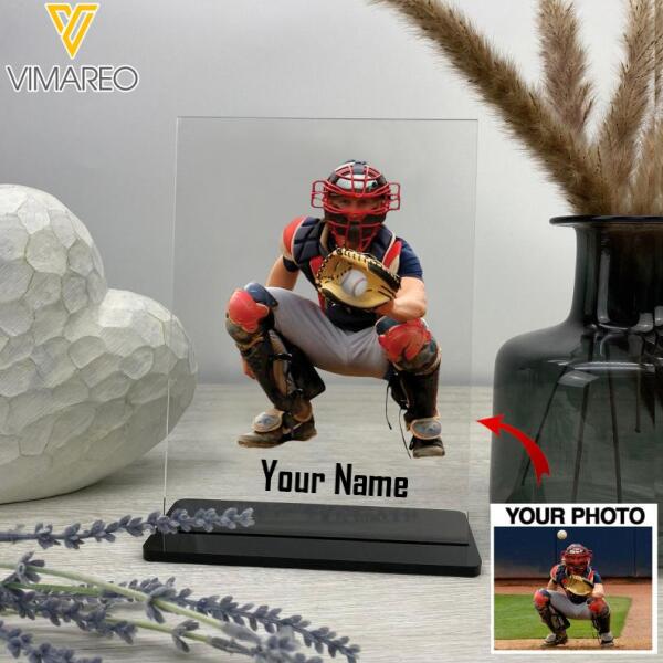 Personalized Baseball Gifl Acrylic Plaque and Stand Printed 22JAN-QH26