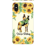 PERSONALIZED HORSE RIDING SUNFLOWER PHONECASE TNTN2701