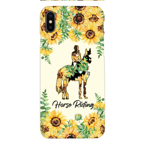 PERSONALIZED HORSE RIDING SUNFLOWER PHONECASE TNTN2701