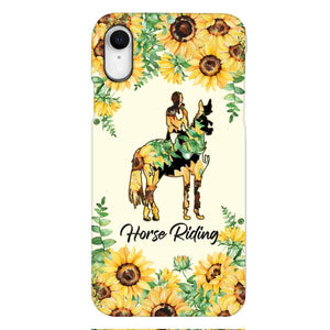 PERSONALIZED HORSE RIDING SUNFLOWER PHONECASE TNTN2701