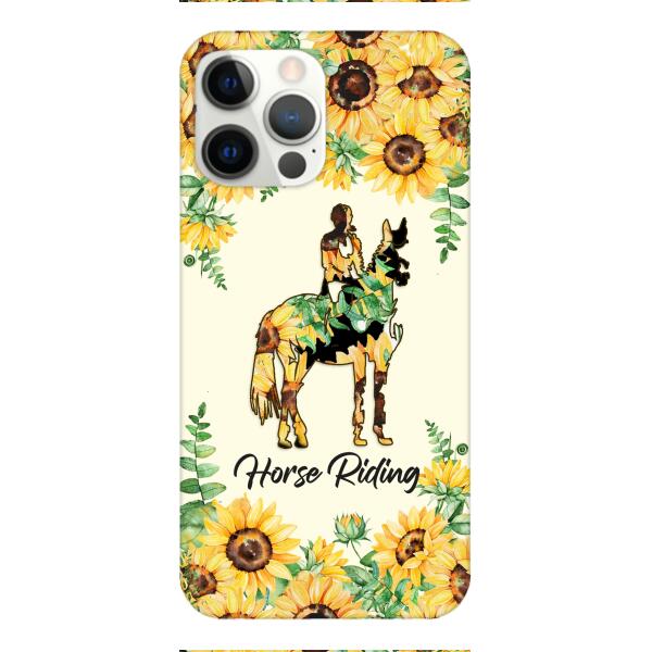 PERSONALIZED HORSE RIDING SUNFLOWER PHONECASE TNTN2701