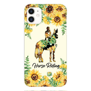 PERSONALIZED HORSE RIDING SUNFLOWER PHONECASE TNTN2701