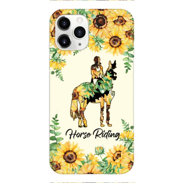 PERSONALIZED HORSE RIDING SUNFLOWER PHONECASE TNTN2701