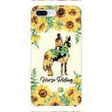 PERSONALIZED HORSE RIDING SUNFLOWER PHONECASE TNTN2701