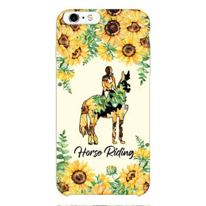 PERSONALIZED HORSE RIDING SUNFLOWER PHONECASE TNTN2701