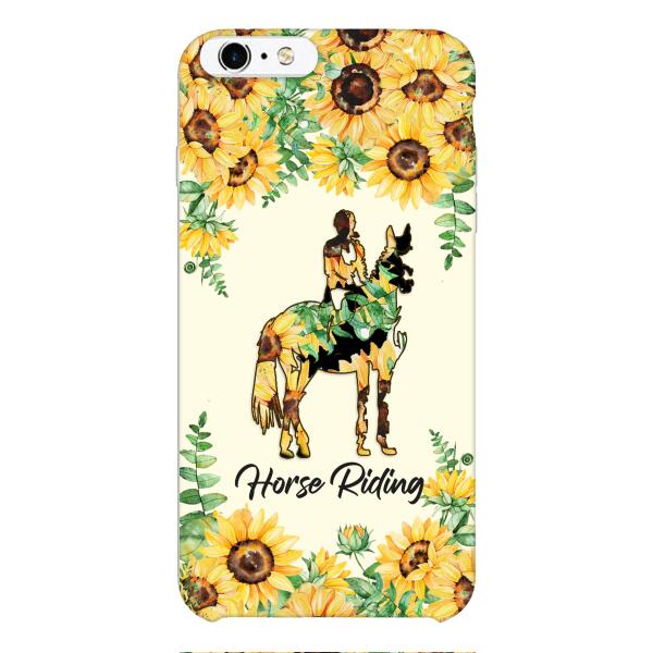 PERSONALIZED HORSE RIDING SUNFLOWER PHONECASE TNTN2701