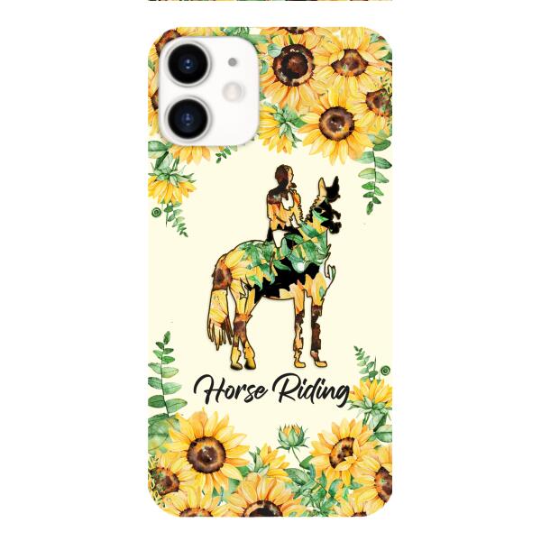 PERSONALIZED HORSE RIDING SUNFLOWER PHONECASE TNTN2701