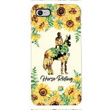 PERSONALIZED HORSE RIDING SUNFLOWER PHONECASE TNTN2701