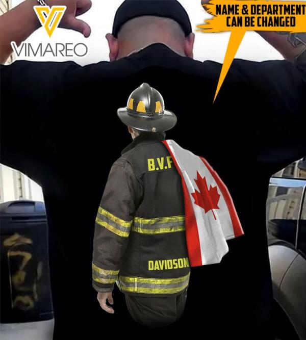 PERSONALIZED CANADIAN FIREFIGHTER TSHIRT PRINTED 22FEB-HQ11