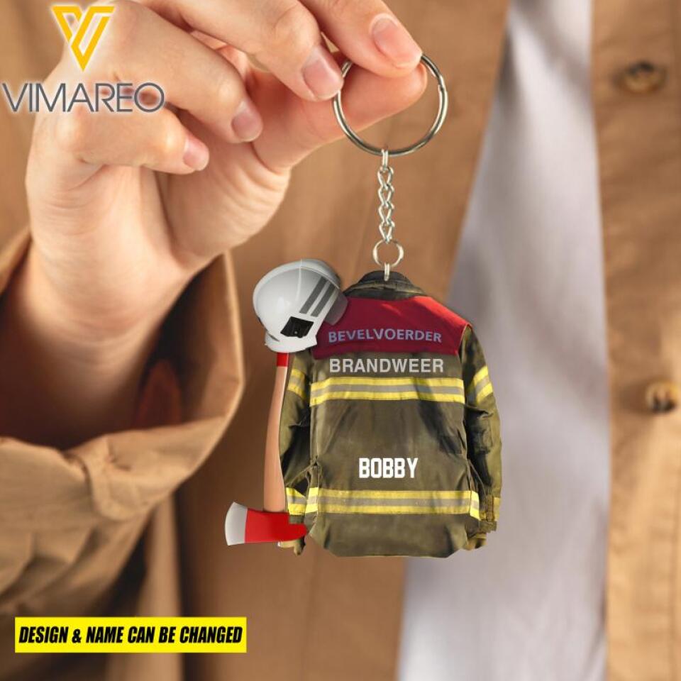 PERSONALIZED NETHERLAND FIREFIGHTER KEYCHAIN 22FEB-MQ15